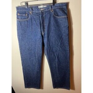 Levis Jeans Mens  40/29 Blue 505 Regular Fit Straight Leg Dark Wash Logo Denim